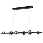 Люстра светодиодная линейная с 6-ю круглыми серыми плафонами Iona Chandelier Black  варинант исполнения - 1 | Loft Concept в Красноярске