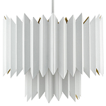 Люстра белая с гофрированным двойным абажуром Corrugated Double Lampshade варинант исполнения - 3 | Loft Concept в Красноярске