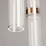 Люстра каскадная с прозрачными цилиндрическими плафонами Jenae Glass Tube Lighting варинант исполнения - 8 | Loft Concept в Красноярске