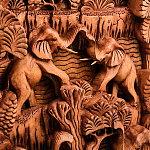 Панно из дерева пирамида из слонов Panel With Animals варинант исполнения - 2 | Loft Concept в Красноярске