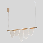 Люстра подвесная с пятью прозрачными элементами в форме лепестков и золотистым металлическим основанием DALI Tonin Casa варинант исполнения - 1 | Loft Concept в Красноярске