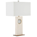 Настольная лампа из мрамора с тканевым прямоугольным абажуром Eternity варинант исполнения - 6 | Loft Concept в Красноярске