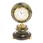 Часы настольные бронзовые из натуральных камней Мрамор и Змеевик Stone Clock варинант исполнения - 13 | Loft Concept в Красноярске