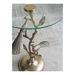 Столик с круглой стеклянной столешницей и корпусом в виде двух павлинов на ветке Table Two Peacocks варинант исполнения - 10 | Loft Concept в Красноярске