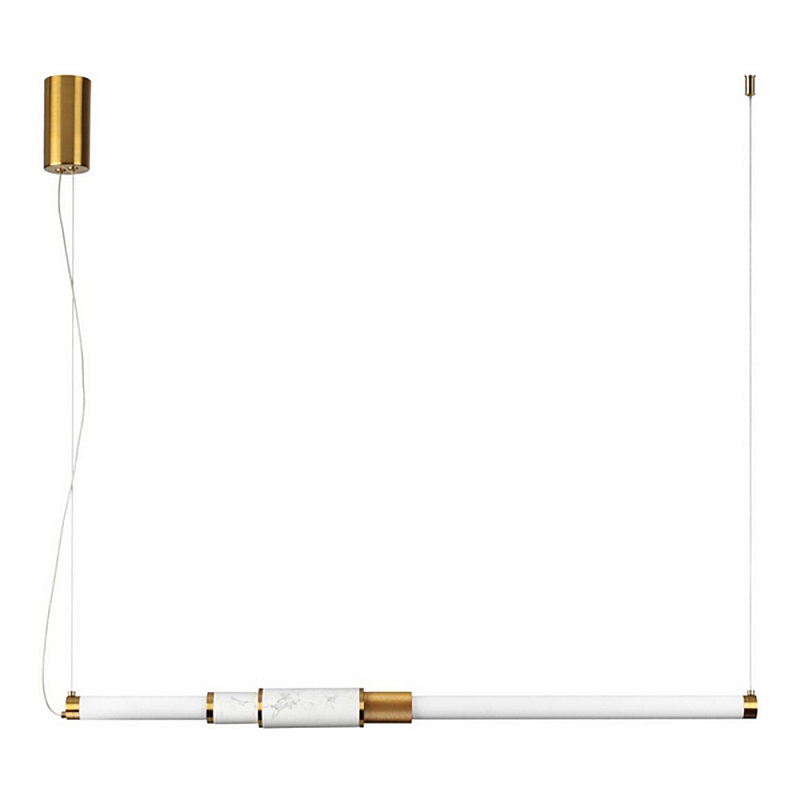 Подвесной светильник BERT FRANK Cylinder Золотой Белый Мрамор Bianco в Красноярске | Loft Concept 