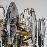 Люстра подвесная с овальными подвесками из стекла дымчатого цвета Harlow Crystal Round варинант исполнения - 4 | Loft Concept в Красноярске