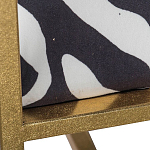 Кресло с металлическим золотистым каркасом и мягкой обивкой с чёрно-белым принтом зебры Wild animals варинант исполнения - 4 | Loft Concept в Красноярске