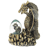 Декоративная статуэтка Дракон и стеклянное яйцо Dragon and Glass Egg Gold Black варинант исполнения - 4 | Loft Concept в Красноярске