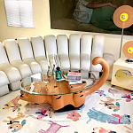 Дизайнерский журнальный стол с основанием в виде кота Bivan варинант исполнения - 3 | Loft Concept в Красноярске