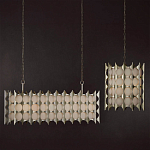 Люстра овальной формы с фактурным серебряным каркасом и тканевым абажуром Silver Honeycomb варинант исполнения - 5 | Loft Concept в Красноярске