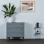 Комод серый из массива бука с 3-мя ящиками Wenge Light варинант исполнения - 5 | Loft Concept в Красноярске