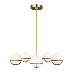 Люстра с 5-ю белыми шарообразными плафонами в сферические каркасах Feiss варинант исполнения - 2 | Loft Concept в Красноярске