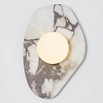 Бра с каменным основанием и плафоном из стекла в форме шара Shaw Marble Lighting варинант исполнения - 1 | Loft Concept в Красноярске