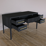 Большой Рабочий стол Primo с 5 выдвижными ящиками Черный дуб варинант исполнения - 8 | Loft Concept в Красноярске