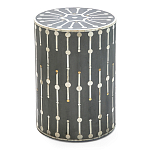 Приставной круглый столик с инкрустацией Mandika Bone Inlay Gray варинант исполнения - 2 | Loft Concept в Красноярске