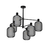 Люстра потолочная с абажурами из металлической сетки Loft Grid Pendant Gold варинант исполнения - 5 | Loft Concept в Красноярске