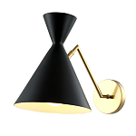 Бра черного цвета с конусообразным плафоном на золотом основании Loft Metal варинант исполнения - 2 | Loft Concept в Красноярске