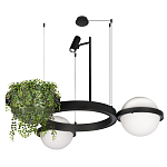 Подвесной светильник с 2-мя шарообразными плафонами и цилиндрическим спотом Light of Еyes варинант исполнения - 6 | Loft Concept в Красноярске