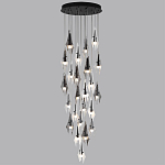 Люстра каскадная с 24-мя рельефными прозрачными плафонами в форме лепестков Glass Pod  варинант исполнения - 5 | Loft Concept в Красноярске