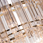 Люстра подвесная круглая с прозрачными хрустальными трубками и золотистым каркасом Диаметр 60 см Hexagon Tube Light варинант исполнения - 3 | Loft Concept в Красноярске