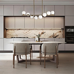 Люстра на штанге с 8-ю белыми шарообразными плафонами Bubble Chandelier варинант исполнения - 4 | Loft Concept в Красноярске