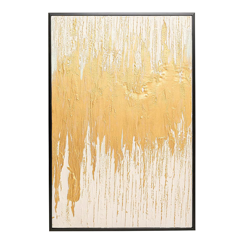 Картина Gold Abstract Глянцевое золото Бежевый в Красноярске | Loft Concept 