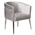 Стул серый велюровый со стеганной спинкой Focus on Convenience варинант исполнения - 1 | Loft Concept в Красноярске