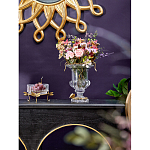 Ваза из прозрачного стекла на бронзовой подставке с ободком и ручками в виде стрекоз Eden Garden варинант исполнения - 6 | Loft Concept в Красноярске