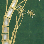Обои ручная роспись Bamboo Golden on Edo Green India tea paper варинант исполнения - 2 | Loft Concept в Красноярске