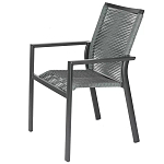 Стул темно-серый с высокой плетеной спинкой и сиденьем Braided Strength варинант исполнения - 6 | Loft Concept в Красноярске