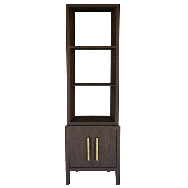 Этажерка Primo с тумбой шпон темный орех Темный дуб Золотой в Красноярске | Loft Concept 