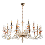 Люстра с 18-ю лампочками и изогнутыми прозрачными элементами из стекла Twisted Glass Candles Chandelier варинант исполнения - 2 | Loft Concept в Красноярске