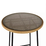 Барный столик с круглой плетеной столешницей Wicker Table Top варинант исполнения - 4 | Loft Concept в Красноярске