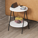 Стол приставной с 2-мя круглыми белыми столешницами ESSEL SIDE TABLE WHITE варинант исполнения - 8 | Loft Concept в Красноярске