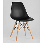 Пластиковый стул на ножках из массива бука Eames Black варинант исполнения - 1 | Loft Concept в Красноярске