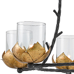 Люстра с прозрачными стеклянными абажурами и каркасом в виде черных веток Blooming Flower варинант исполнения - 1 | Loft Concept в Красноярске