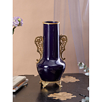 Ваза темно-синяя фарфоровая с бронзовыми ручками и ножками Eden Garden варинант исполнения - 4 | Loft Concept в Красноярске