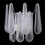 Бра с подвесками из рифленного стекла в форме капель на основании цвета хром Textured Glass варинант исполнения - 4 | Loft Concept в Красноярске