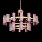 Люстра двухъярусная круглая с текстурными цилиндрическими плафонами Glimpse варинант исполнения - 1 | Loft Concept в Красноярске