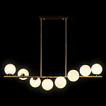 Люстра на штанге с 8-ю белыми шарообразными плафонами Bubble Chandelier варинант исполнения - 1 | Loft Concept в Красноярске