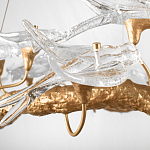 Люстра подвесная с прозрачными стеклянными птичками на ветвях Диаметр 80 см Serip Voa варинант исполнения - 9 | Loft Concept в Красноярске