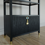 Стеллаж со стеклянными полками Elsa Dreams Black варинант исполнения - 4 | Loft Concept в Красноярске