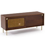 ТВ-тумба из ореха с плетеным декором Eland Wooden Wicker TV Stand варинант исполнения - 1 | Loft Concept в Красноярске