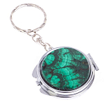 Зеркало брелок карманное двухстороннее из натурального камня Малахит Stone Mirrors варинант исполнения - 4 | Loft Concept в Красноярске