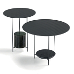 Дизайнерский круглый кофейный стол из металла с мраморным декором PANNA COTTA Coffee Table варинант исполнения - 8 | Loft Concept в Красноярске