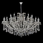 Люстра подвесная двухъярусная с 30-ю лампочками и прозрачными хрустальными подвесками на хромированном основании Crystal lamps варинант исполнения - 2 | Loft Concept в Красноярске