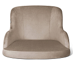 Барный стул со спинкой и подлокотниками на 4-х деревянных ножках Бежевый Велюр Ava Charm варинант исполнения - 2 | Loft Concept в Красноярске