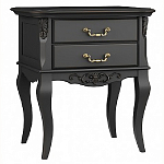 Тумба прикроватная черная из массива бука в стиле прованс Black Provence варинант исполнения - 3 | Loft Concept в Красноярске