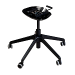 Стул с мягкой синей обивкой из велюра и подъемно-поворотным механизмом на черных колесиках Harper Blue варинант исполнения - 4 | Loft Concept в Красноярске