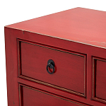 Деревянная ТВ-тумба с 5-ю выдвижными ящиками в китайском стиле красная Wei Chinese TV Stand варинант исполнения - 4 | Loft Concept в Красноярске